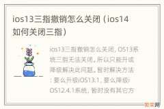 ios14如何关闭三指 ios13三指撤销怎么关闭