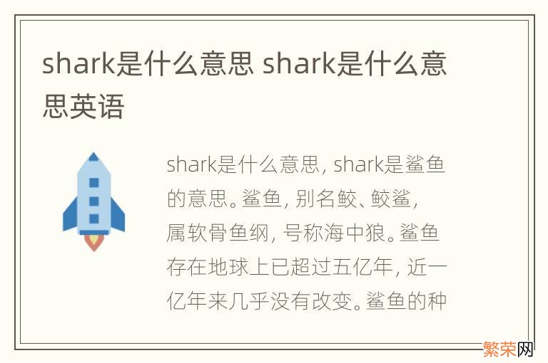 shark是什么意思 shark是什么意思英语