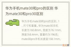 华为手机mate30和pro的区别 华为mate30和pro30区别