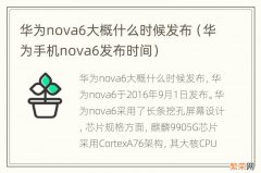 华为手机nova6发布时间 华为nova6大概什么时候发布