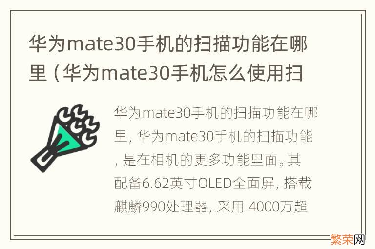 华为mate30手机怎么使用扫描功能 华为mate30手机的扫描功能在哪里