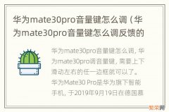 华为mate30pro音量键怎么调反馈的声音 华为mate30pro音量键怎么调