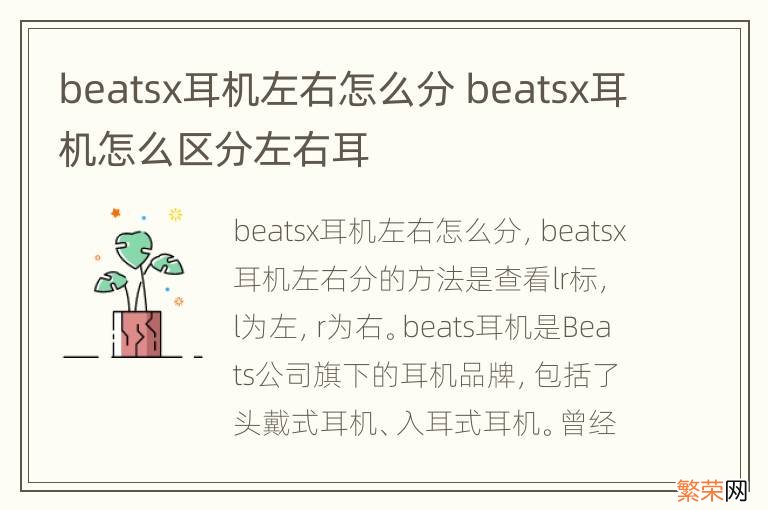 beatsx耳机左右怎么分 beatsx耳机怎么区分左右耳