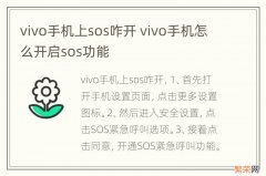 vivo手机上sos咋开 vivo手机怎么开启sos功能