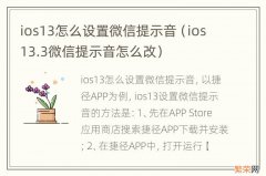 ios13.3微信提示音怎么改 ios13怎么设置微信提示音