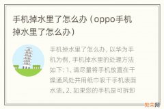 oppo手机掉水里了怎么办 手机掉水里了怎么办