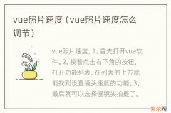 vue照片速度怎么调节 vue照片速度