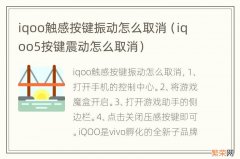 iqoo5按键震动怎么取消 iqoo触感按键振动怎么取消