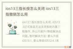 ios13三指长按怎么关闭 ios13三指撤销怎么用