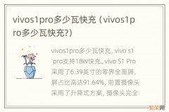 vivos1pro多少瓦快充? vivos1pro多少瓦快充