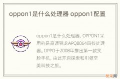 oppon1是什么处理器 oppon1配置