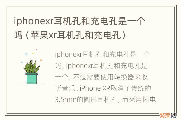 苹果xr耳机孔和充电孔 iphonexr耳机孔和充电孔是一个吗