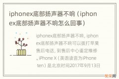 iphonex底部扬声器不响怎么回事 iphonex底部扬声器不响