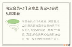 淘宝会员v2什么意思 淘宝v2会员从哪里看