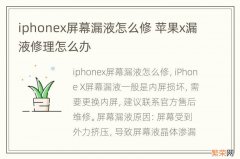 iphonex屏幕漏液怎么修 苹果x漏液修理怎么办