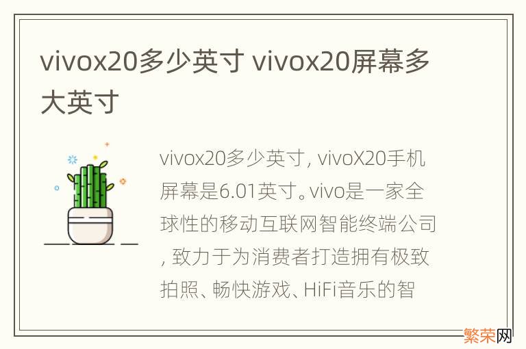vivox20多少英寸 vivox20屏幕多大英寸