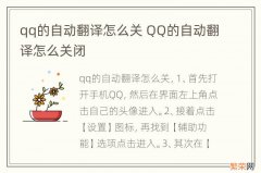 qq的自动翻译怎么关 QQ的自动翻译怎么关闭