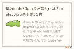 华为mate30pro是不是5G的 华为mate30pro是不是5g