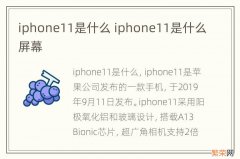 iphone11是什么 iphone11是什么屏幕