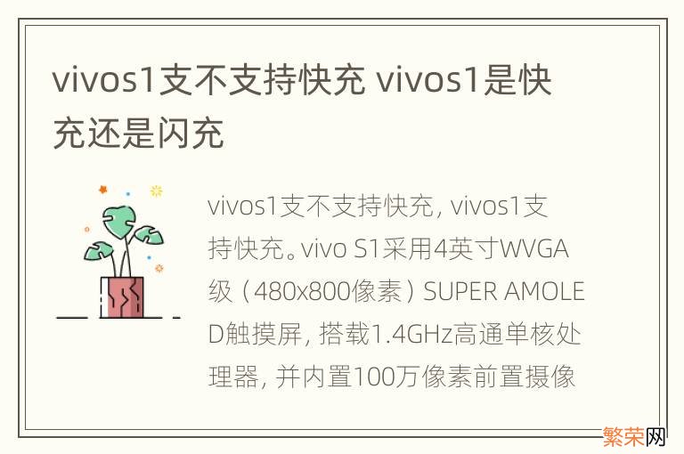 vivos1支不支持快充 vivos1是快充还是闪充