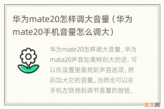 华为mate20手机音量怎么调大 华为mate20怎样调大音量