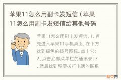 苹果11怎么用副卡发短信给其他号码 苹果11怎么用副卡发短信