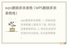 WPS删除多余表格线 wps删除多余表格