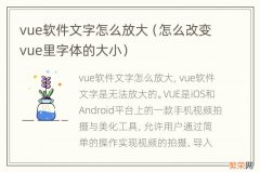 怎么改变vue里字体的大小 vue软件文字怎么放大