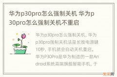 华为p30pro怎么强制关机 华为p30pro怎么强制关机不重启