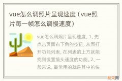 vue照片每一帧怎么调慢速度 vue怎么调照片呈现速度