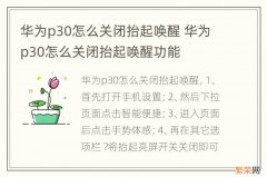 华为p30怎么关闭抬起唤醒 华为p30怎么关闭抬起唤醒功能