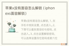 iphonexs面容解锁 苹果x没有面容怎么解锁