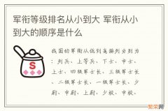 军衔等级排名从小到大 军衔从小到大的顺序是什么