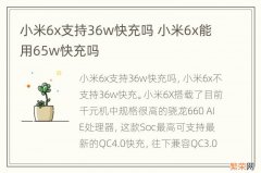 小米6x支持36w快充吗 小米6x能用65w快充吗