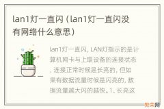 lan1灯一直闪没有网络什么意思 lan1灯一直闪