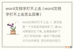 word文档字打不上去怎么回事 word文档字打不上去