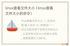 linux查看文件大小的命令 linux查看文件大小