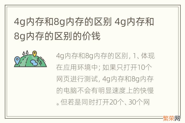 4g内存和8g内存的区别 4g内存和8g内存的区别的价钱