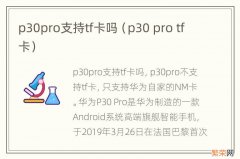 p30 pro tf卡 p30pro支持tf卡吗