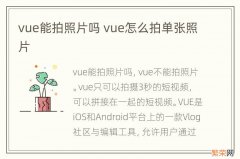 vue能拍照片吗 vue怎么拍单张照片