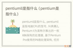 pentium是指什么 pentiumll是指什么