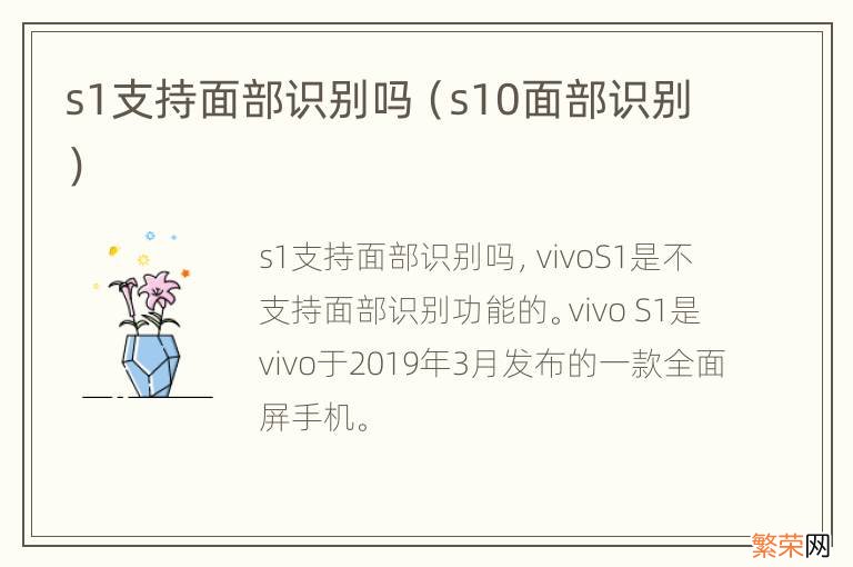 s10面部识别 s1支持面部识别吗