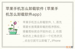 苹果手机怎么卸载软件app 苹果手机怎么卸载软件