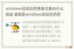 windows启动后的界面主要由什么组成 桌面是windows启动后的初始画面组成部分