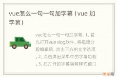 vue 加字幕 vue怎么一句一句加字幕