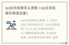 qq会员铭牌在哪里设置 qq会员铭牌怎么更换