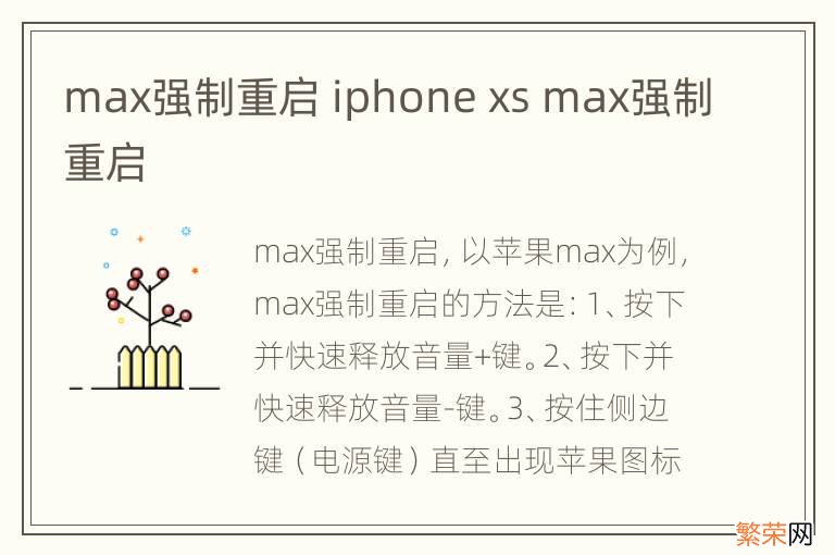 max强制重启 iphone xs max强制重启