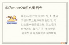 华为mate20怎么退后台