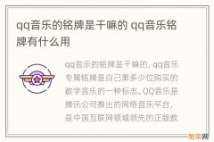 qq音乐的铭牌是干嘛的 qq音乐铭牌有什么用