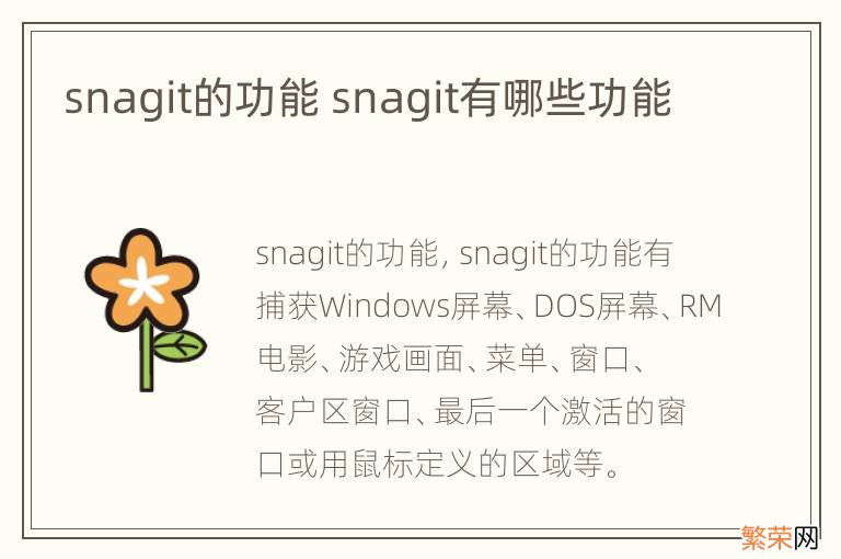 snagit的功能 snagit有哪些功能